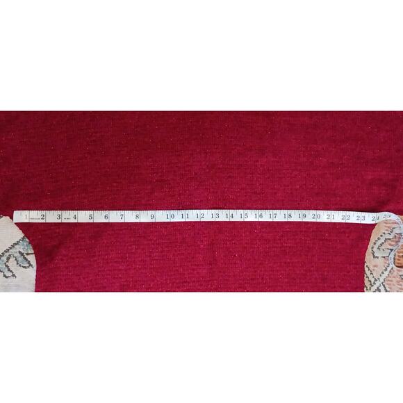 Chenault Womens Red Ribbed Metallic Sparkle Chenille Sweater Size 2X - Picture 4 of 9